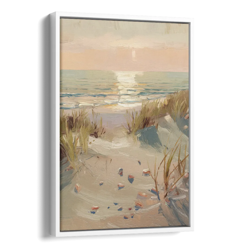 Norfolk Oceanfront Serenity Side - White Canvas Wall Art