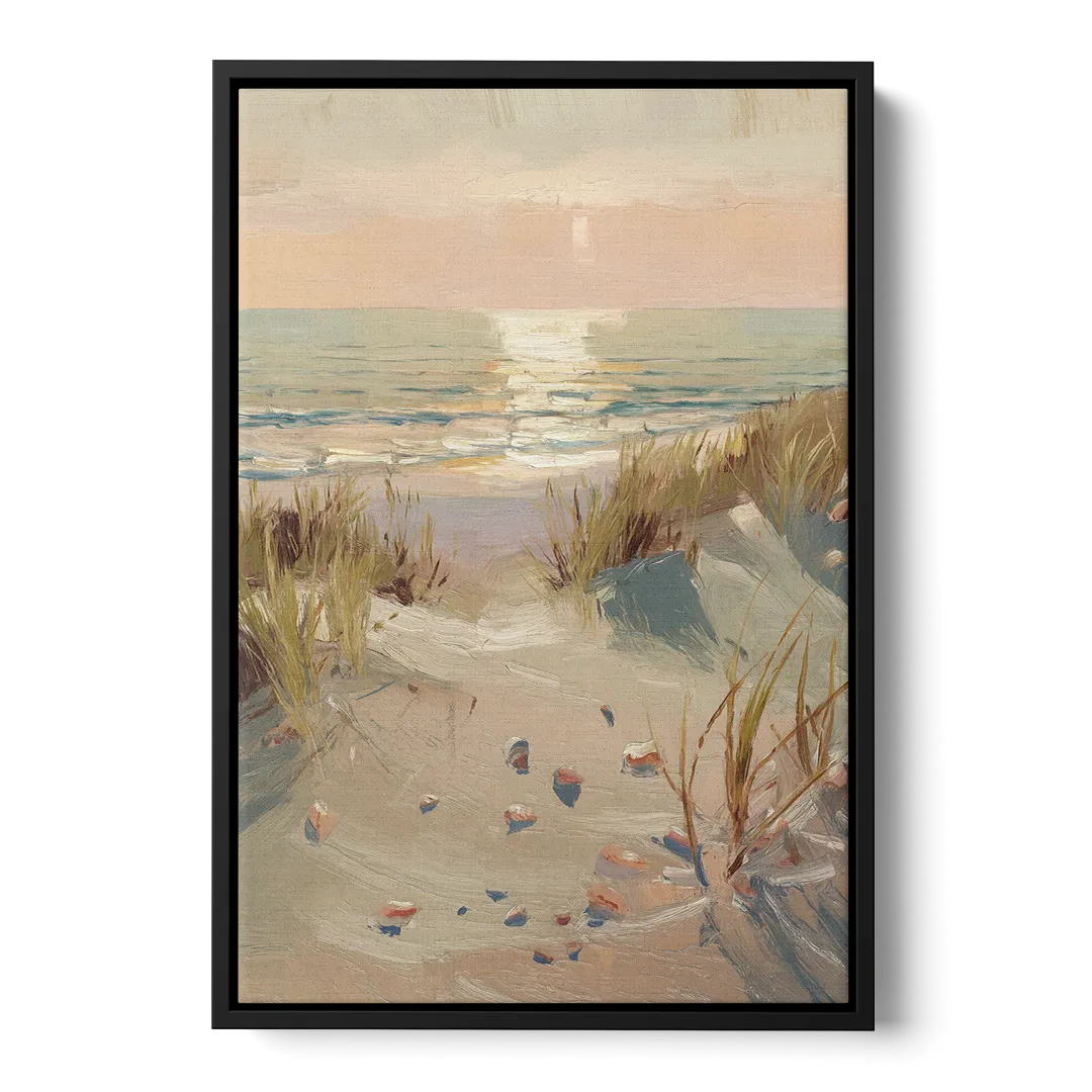 Norfolk Oceanfront Serenity Front - Black Canvas Wall Art