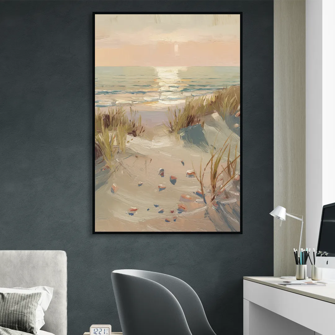 Norfolk Oceanfront Serenity Sitting Room - Black Canvas Wall Art