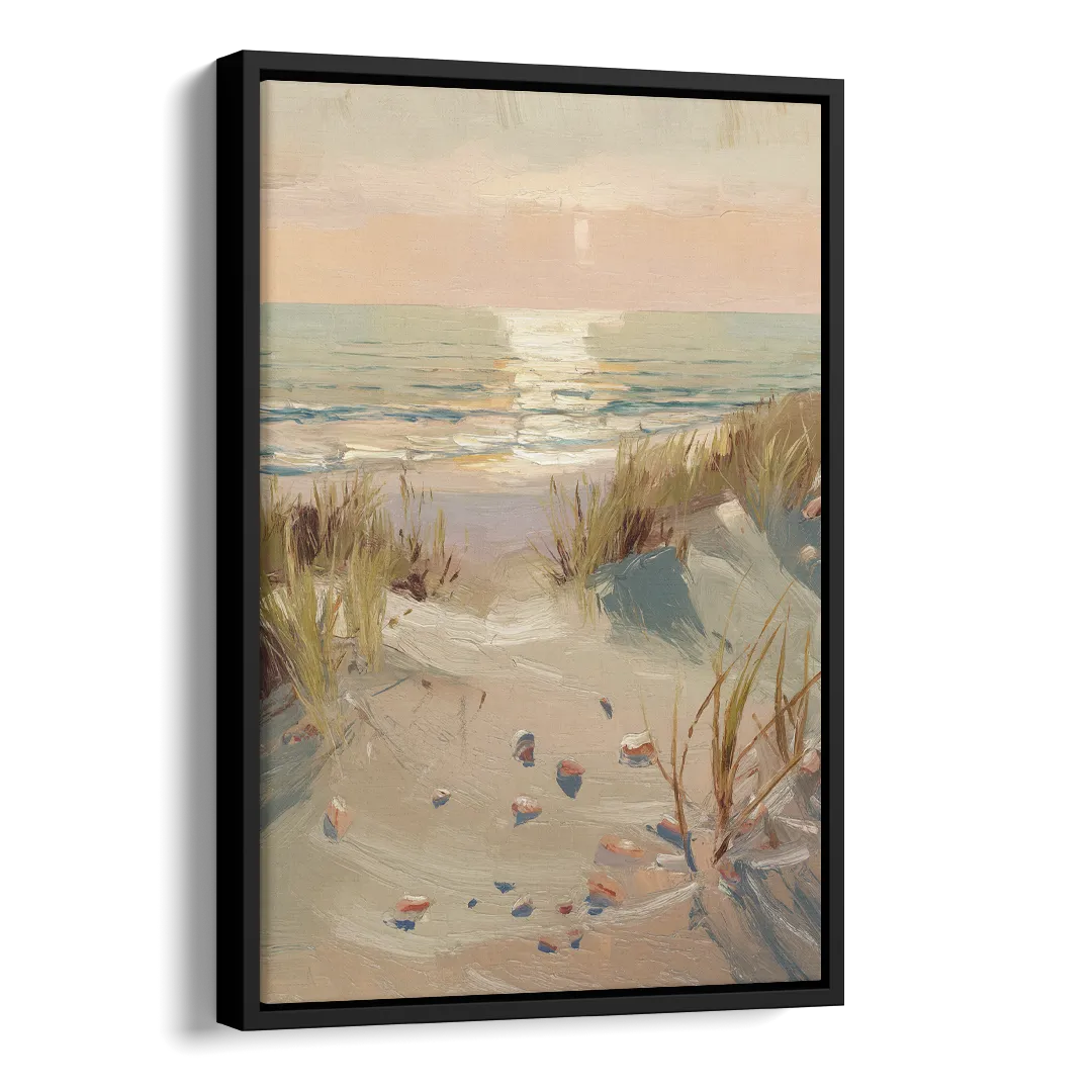 Norfolk Oceanfront Serenity Side - Black Canvas Wall Art