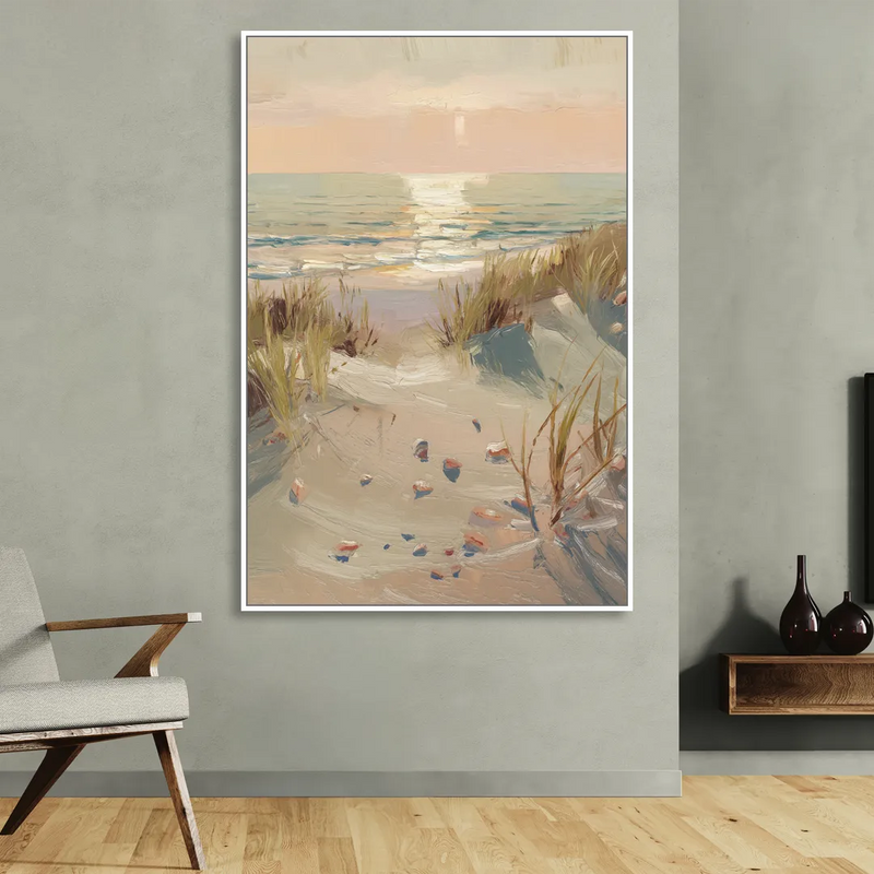 Norfolk Oceanfront Serenity Sitting Room - White Canvas Wall Art