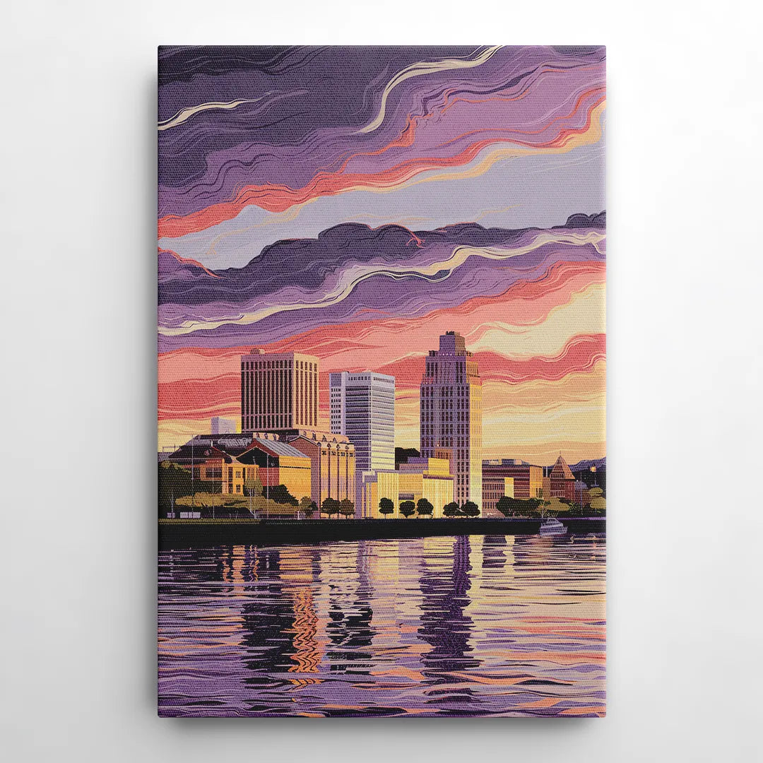 Norfolk Skyline at Sunset - Canvas Wall Art