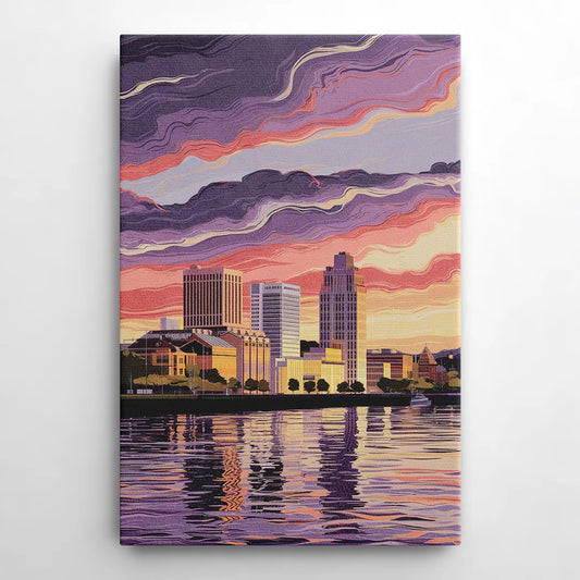 Norfolk Skyline at Sunset - Canvas Wall Art
