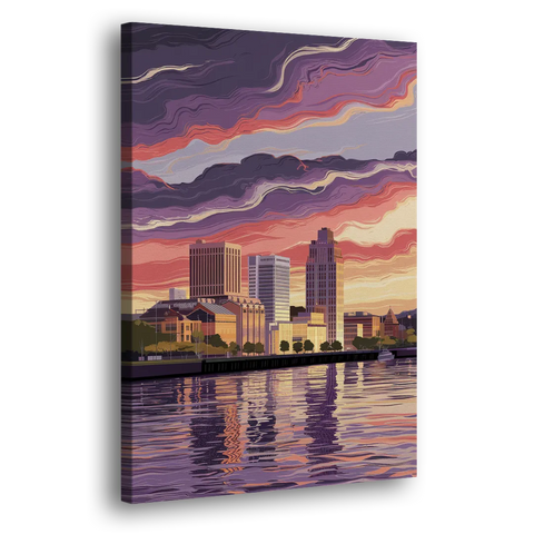 Norfolk Skyline at Sunset - Canvas Wall Art