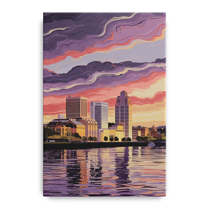 Norfolk Skyline at Sunset Front - Canvas Wall Art