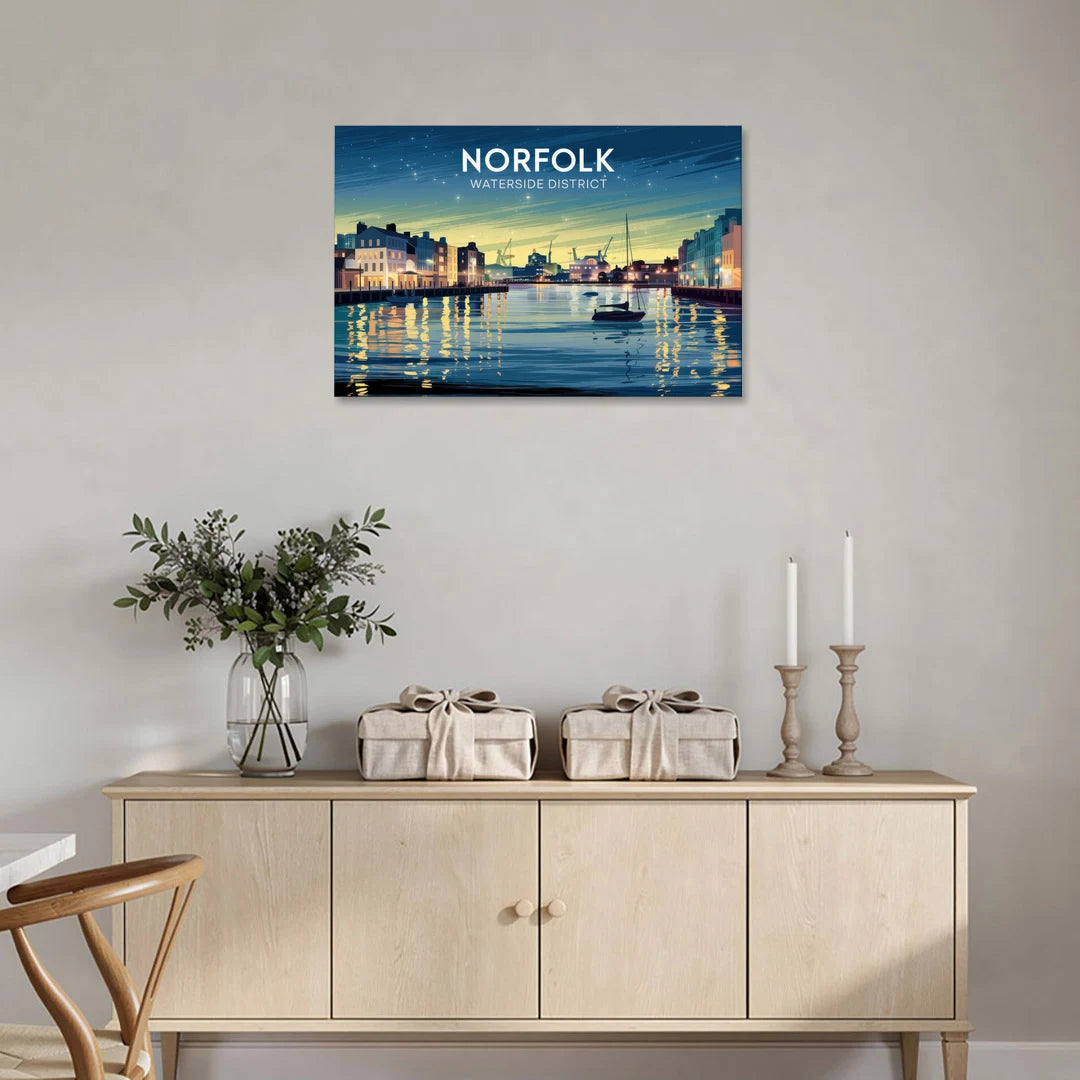 Norfolk Waterside District - Canvas Wall Art - Coffee Table - 36x24
