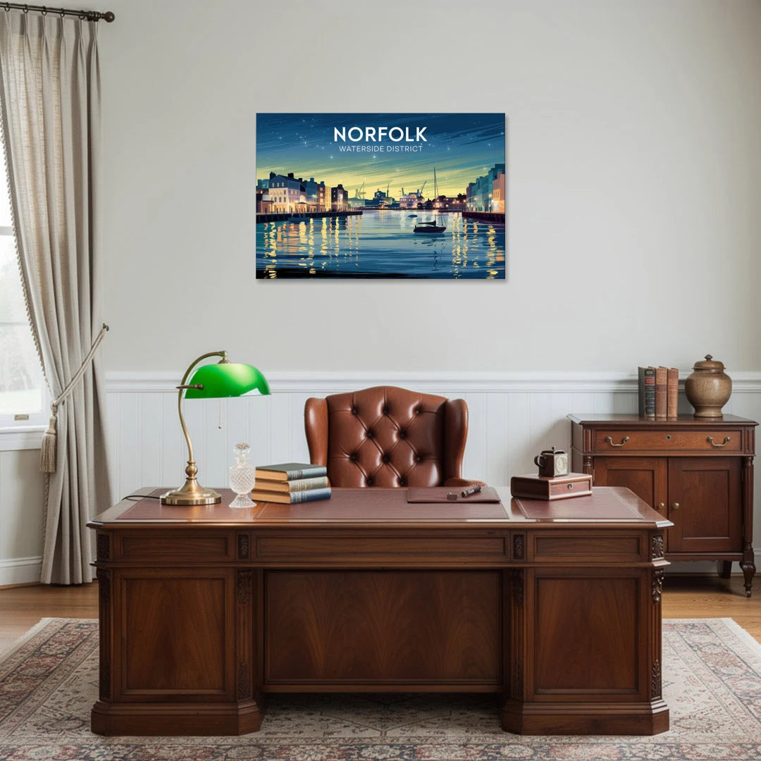Norfolk Waterside District - Canvas Wall Art - Office - 36x24