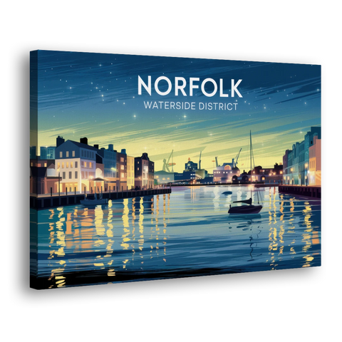 Norfolk Waterside District - Canvas Wall Art - Side