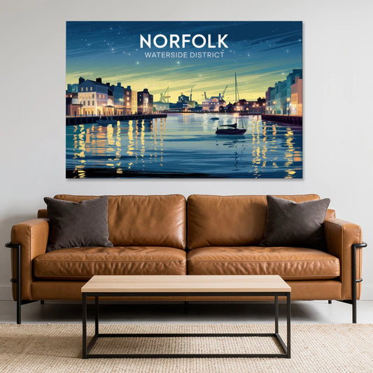 Norfolk Waterside District - Canvas Wall Art - Sofa - 60x40