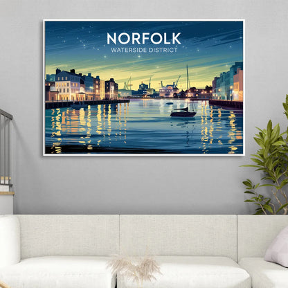Norfolk Waterside District Sitting Room - White Canvas Wall Art