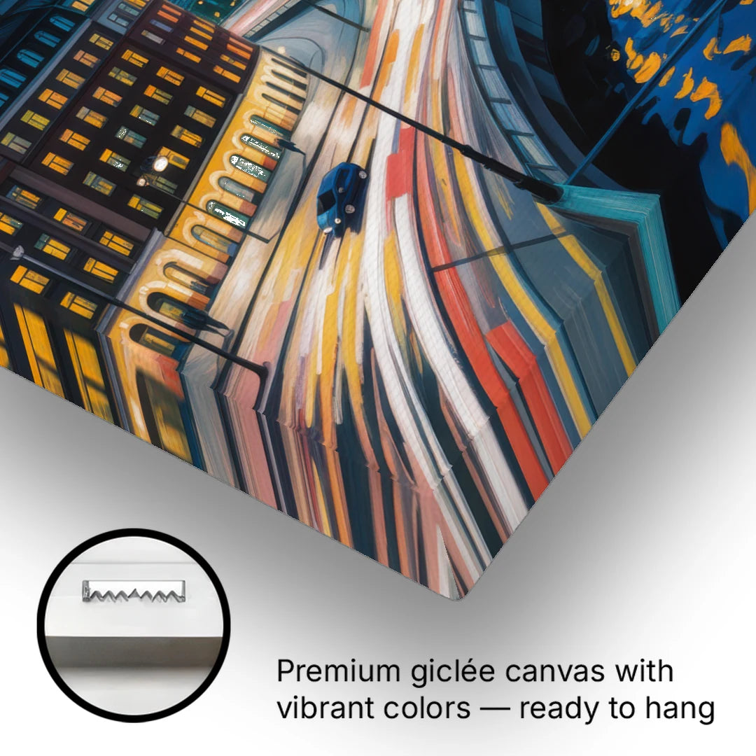 Norrmalm Nights - Canvas Wall Art - Gallery Wrap Corner