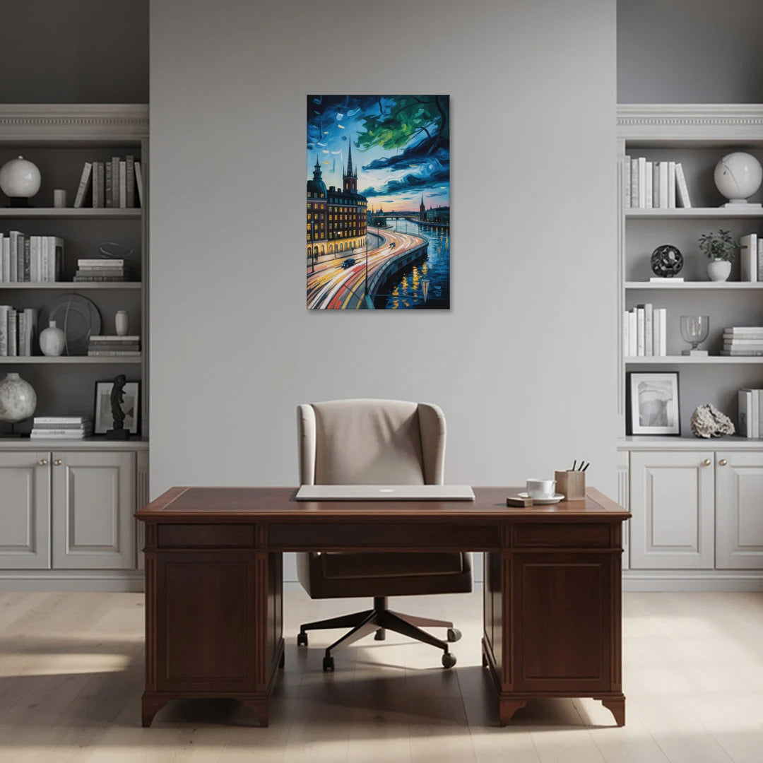 Norrmalm Nights - Canvas Wall Art - Office - 24x36