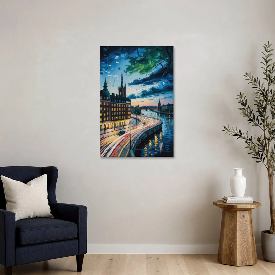 Norrmalm Nights - Canvas Wall Art - Sofa - 24x36
