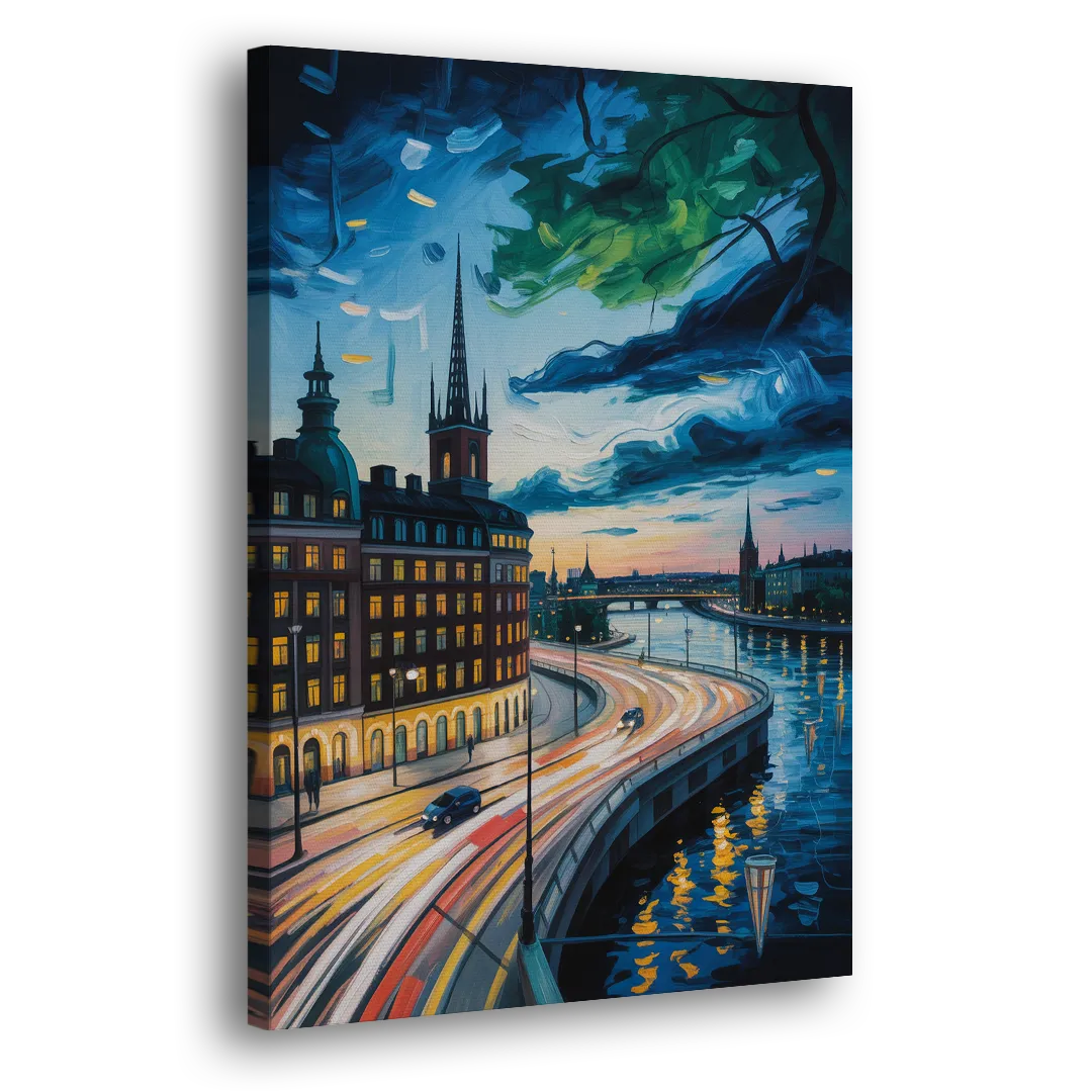 Norrmalm Nights Side - Canvas Wall Art
