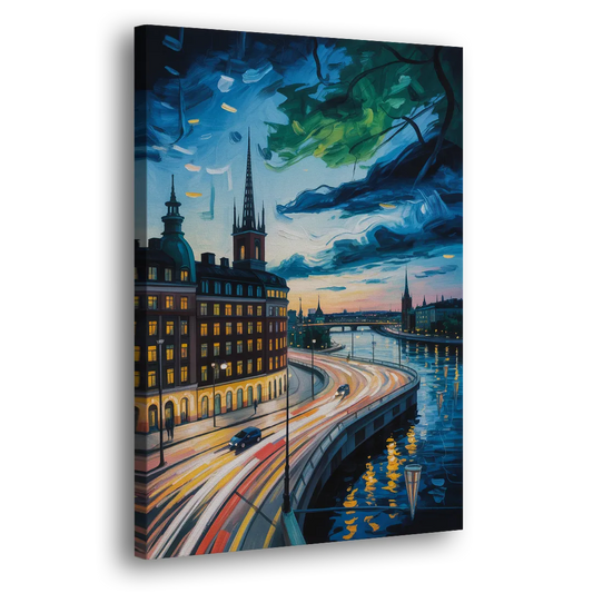 Norrmalm Nights Side - Canvas Wall Art