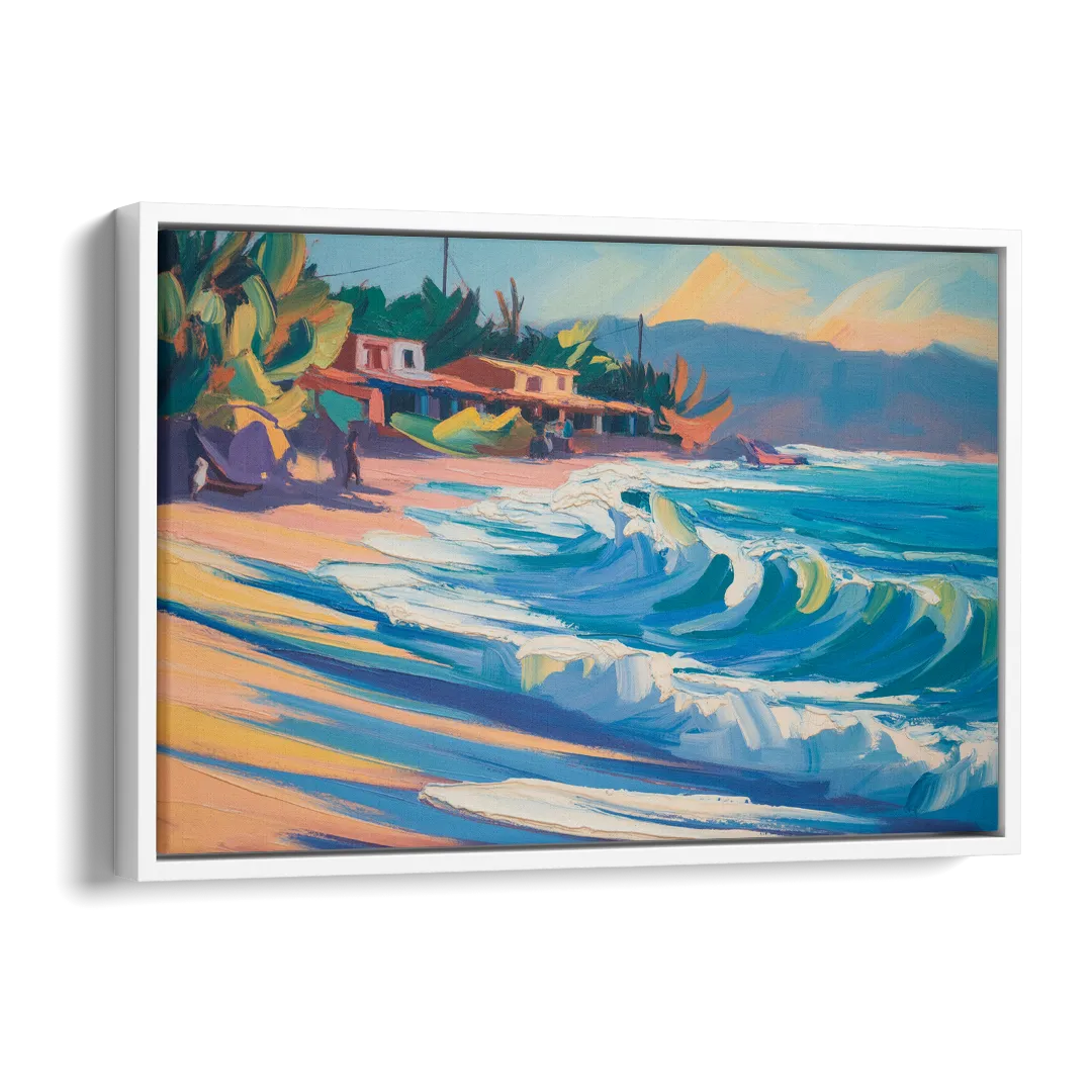 North Sayulita Shore Side - White Canvas Wall Art