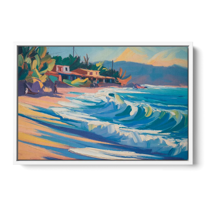 North Sayulita Shore Front - White Canvas Wall Art