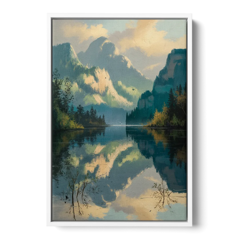 North Shore Mountains Front - White Canvas Wall Art