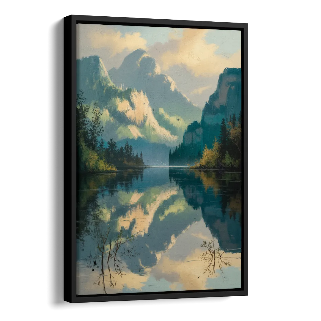 North Shore Mountains Side - Black Canvas Wall Art