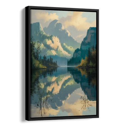 North Shore Mountains Side - Black Canvas Wall Art