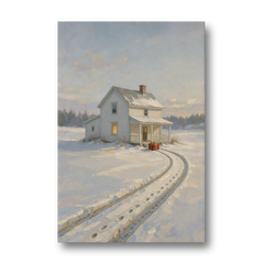 Nostalgic Christmas Painting with a Porch Gift - Canvas Wall Art - Front