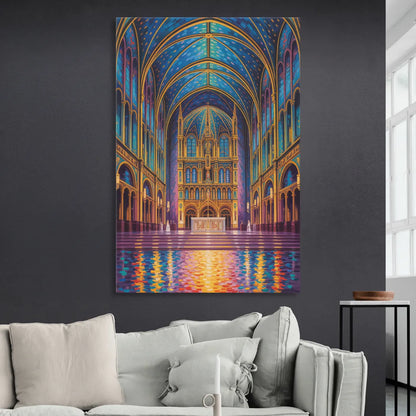 Notre Dame Basilica Interior Living Room - Canvas Wall Art