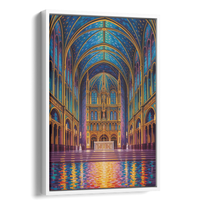 Notre Dame Basilica Interior Side - White Canvas Wall Art