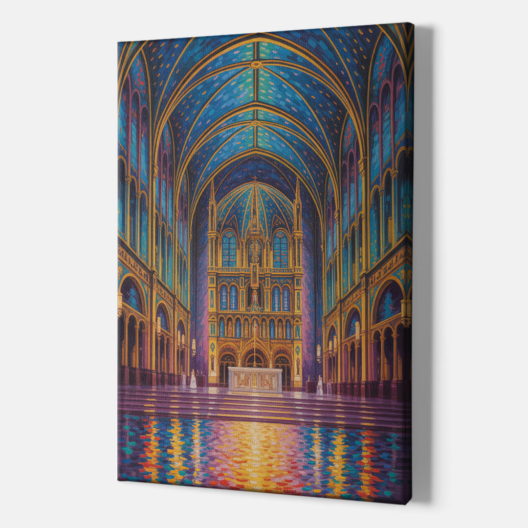 Notre Dame Basilica Interior - Canvas Print Art Sides