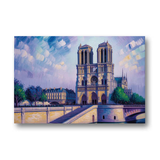 Notre Dame Silhouette - Canvas Wall Art - Front
