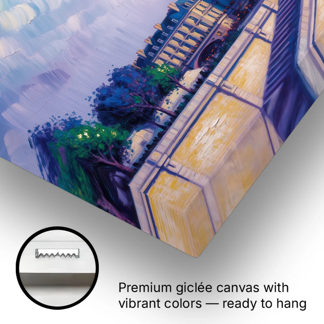 Notre Dame Silhouette - Canvas Wall Art - Gallery Wrap Corner