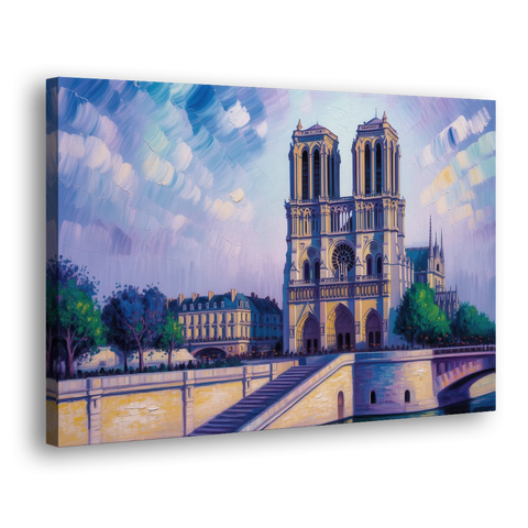 Notre Dame Silhouette - Canvas Wall Art - Side