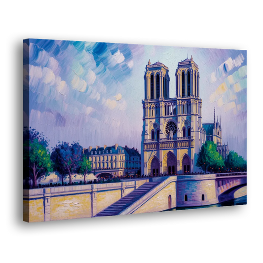 Notre Dame Silhouette Side - Canvas Wall Art