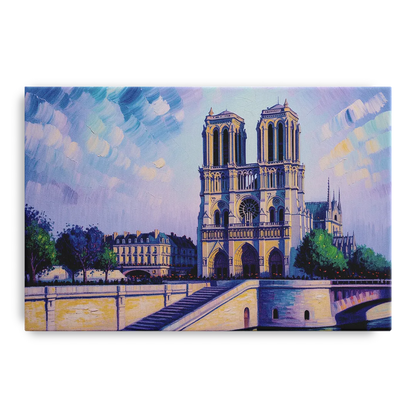 Notre Dame Silhouette Front - Canvas Wall Art
