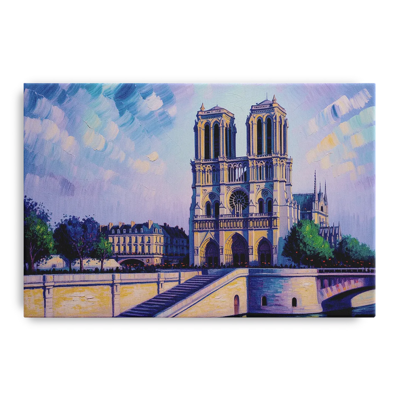 Notre Dame Silhouette Front - Canvas Wall Art