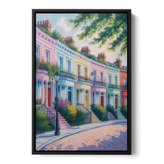 Notting Hill Colors - Black Framed Canvas Wall Art - Front