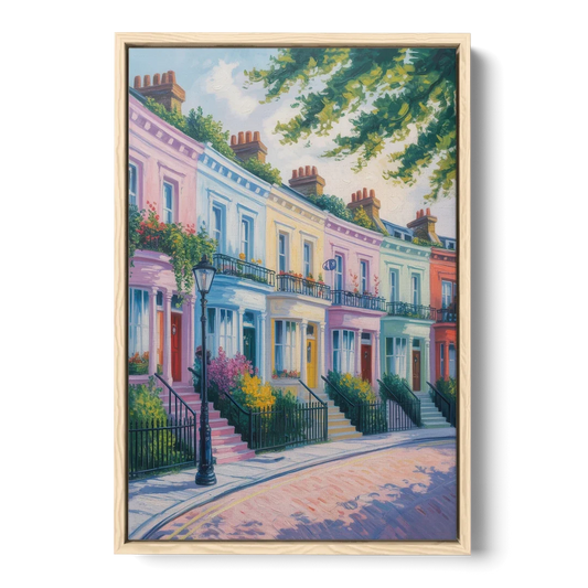 Notting Hill Colors - Oak Framed Canvas Wall Art - Front