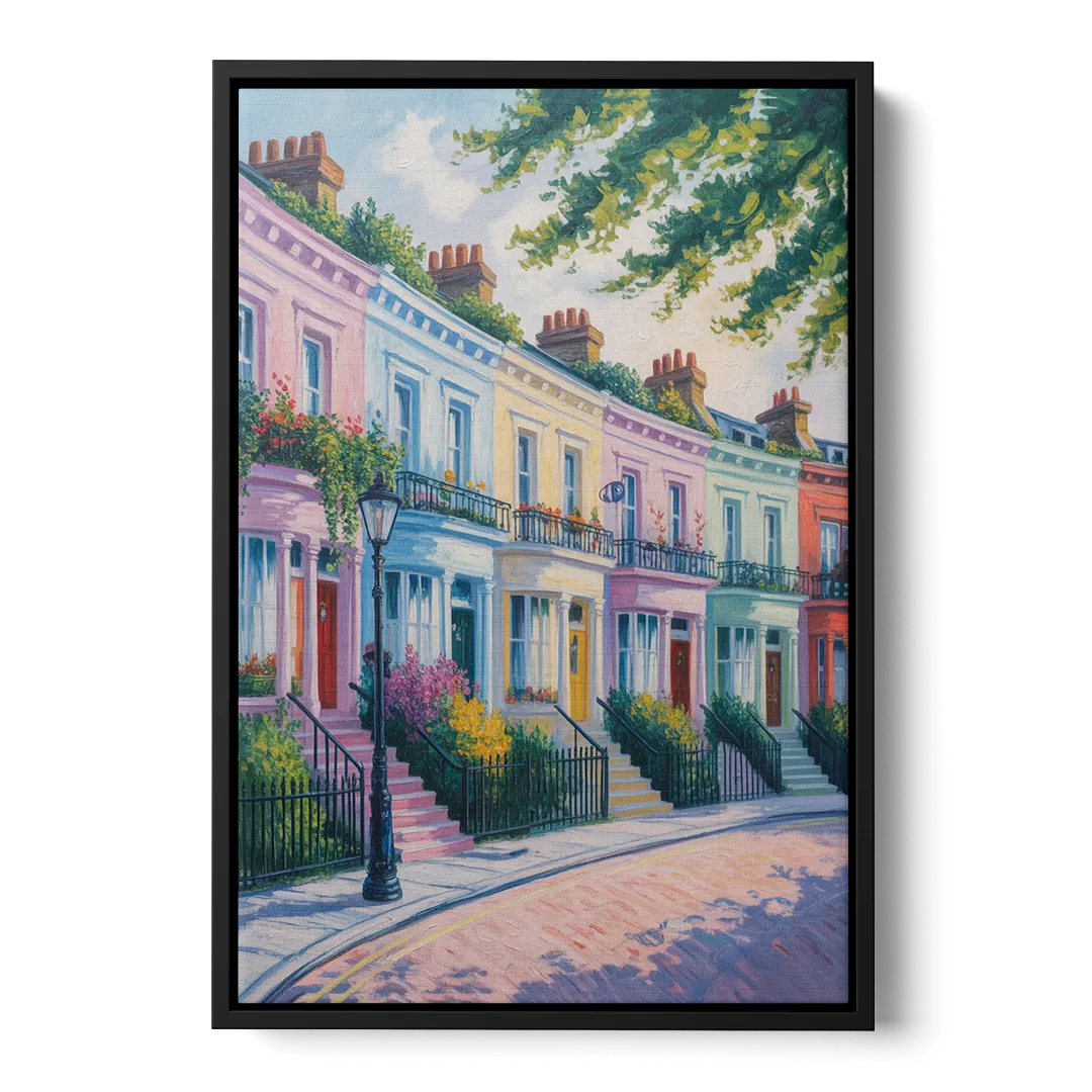 Notting Hill Colors Front - Black Canvas Wall Art