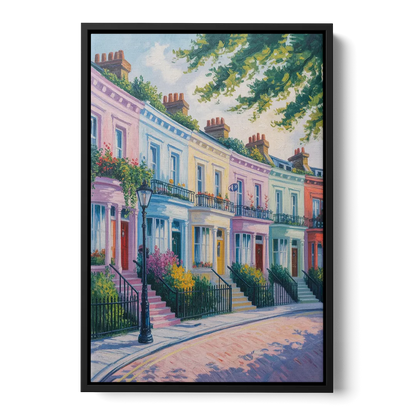 Notting Hill Colors Front - Black Canvas Wall Art