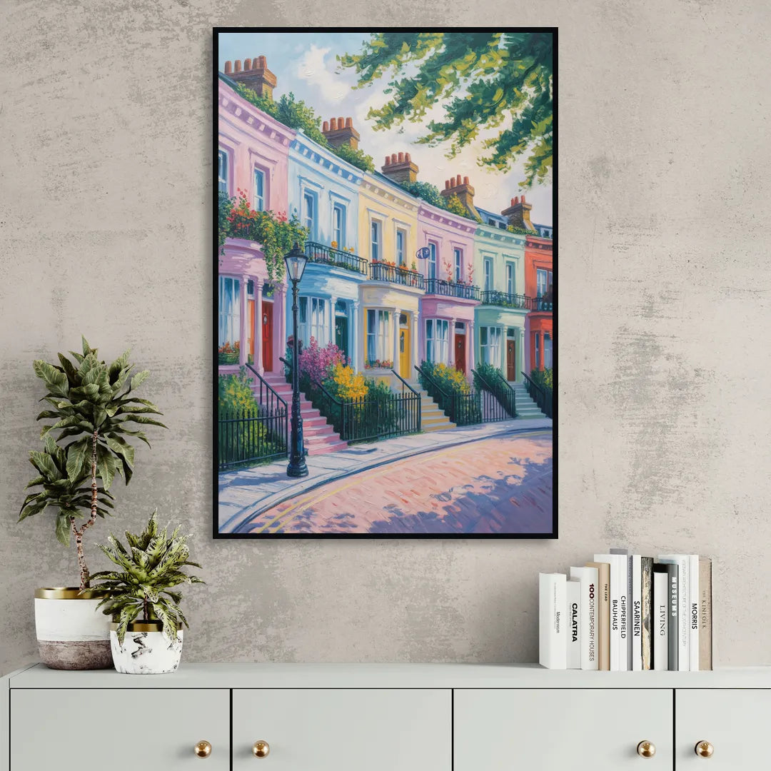 Notting Hill Colors Living Room - Black Canvas Wall Art