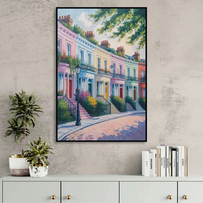Notting Hill Colors Living Room - Black Canvas Wall Art
