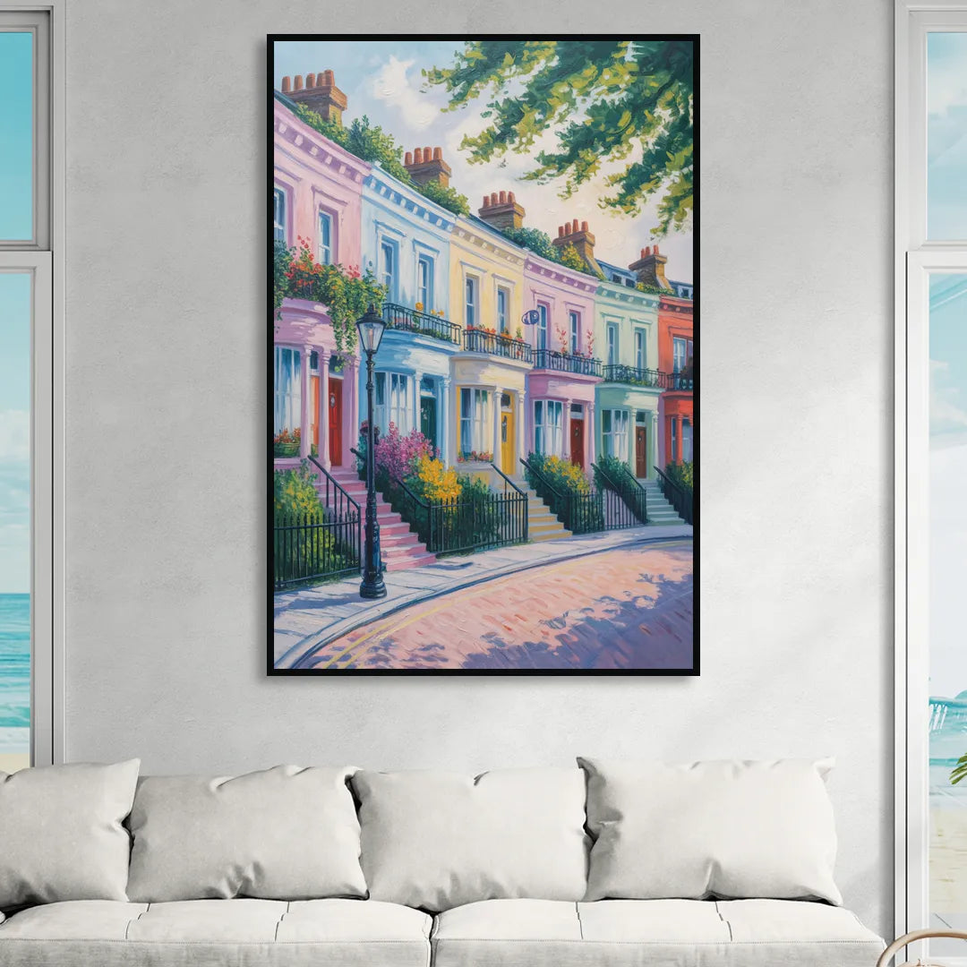 Notting Hill Colors Sitting Room - Black Canvas Wall Art