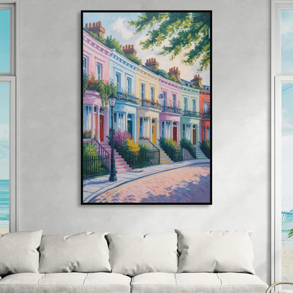 Notting Hill Colors Sitting Room - Black Canvas Wall Art
