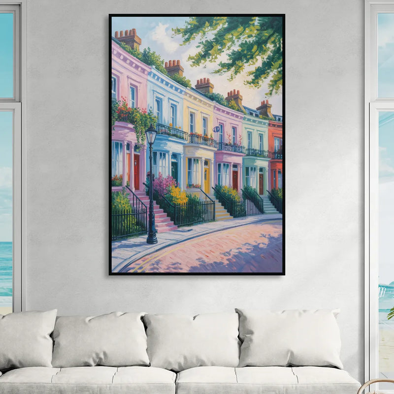 Notting Hill Colors Sitting Room - Black Canvas Wall Art