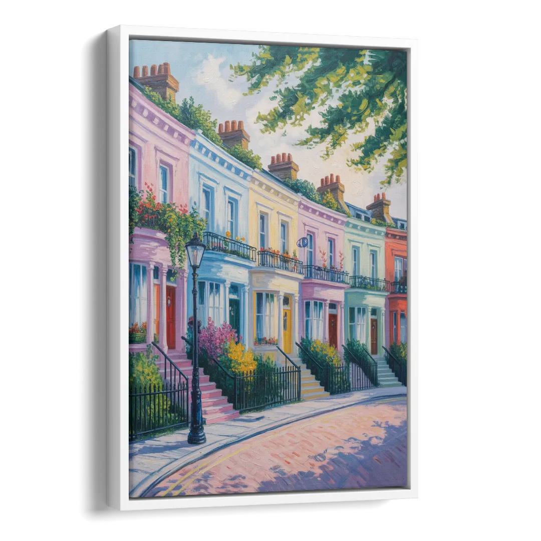 Notting Hill Colors Side - White Canvas Wall Art