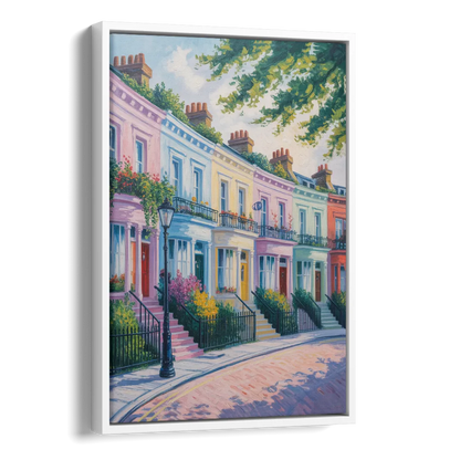Notting Hill Colors Side - White Canvas Wall Art