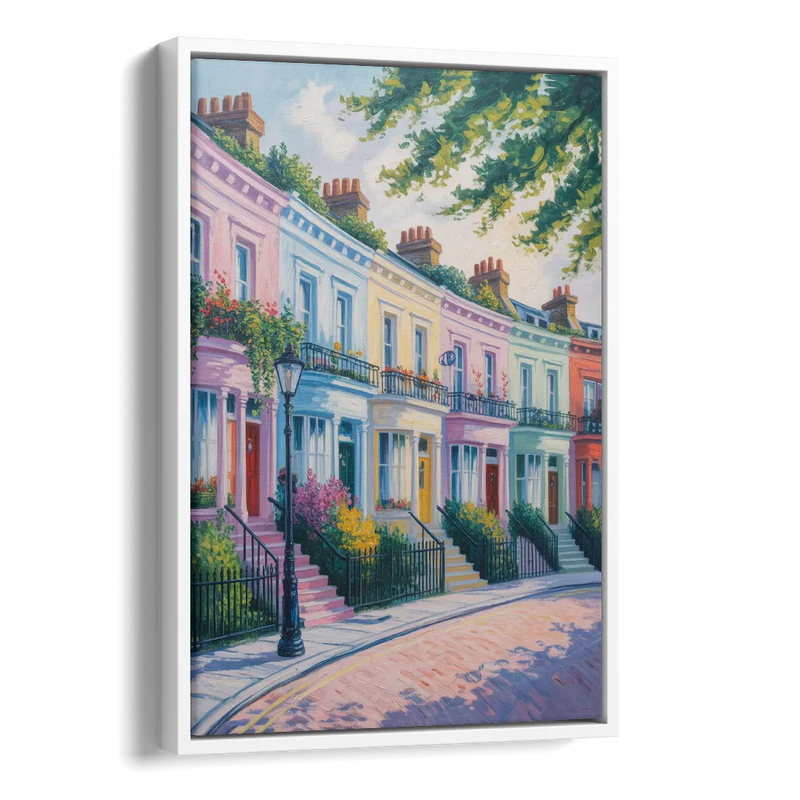 Notting Hill Colors Side - White Canvas Wall Art
