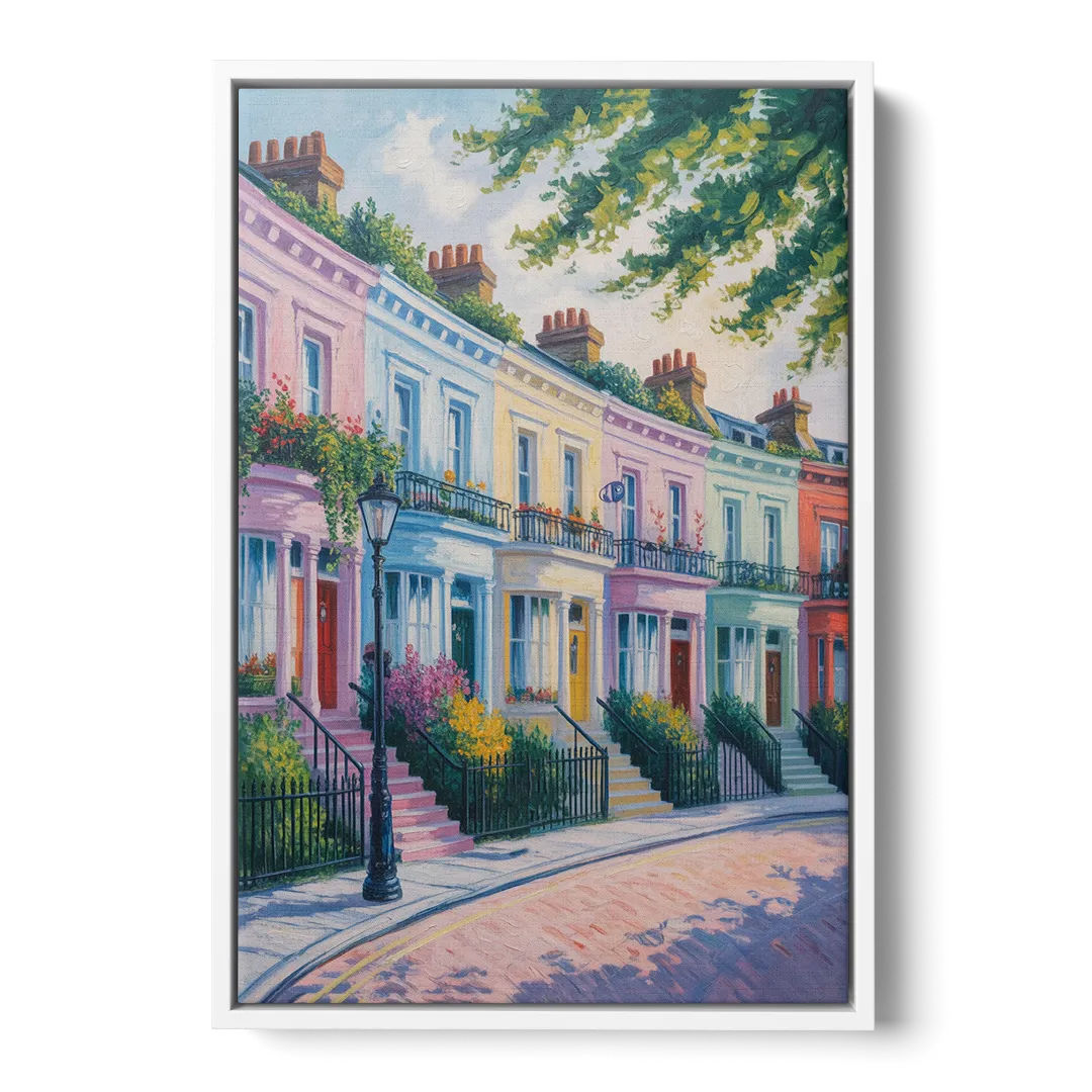 Notting Hill Colors Front - White Canvas Wall Art