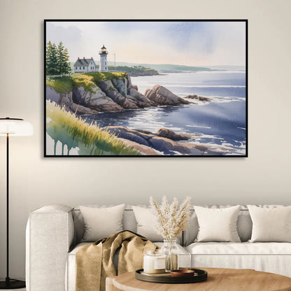 Nova Scotia Serenity Sitting Room - Black Canvas Wall Art