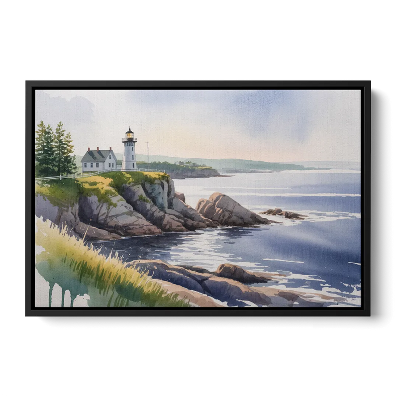 Nova Scotia Serenity Front - Black Canvas Wall Art