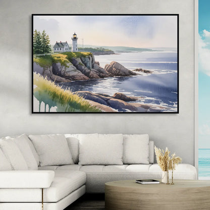 Nova Scotia Serenity Living Room - Black Canvas Wall Art